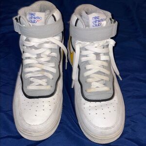 Nike White and Gray High-Top Sneakers